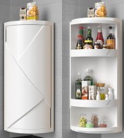 SB 360° Rotating Corner Shelf – Multi-Functional Wall-Mounted Storage Rack with Waterproof Cover